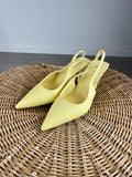 slingback giallo pastello a  punta